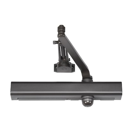 Norton Door Controls Adjustable Hold Open Surface Mount Door Closer with Slim Line Cover and Sex Nuts Dark Bronze 8301H690